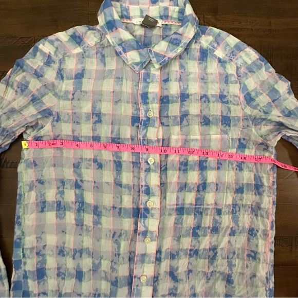 Pilcro Anthropologie Blue Tie Dye Buttondown Shirt X-Small XS - Picture 7 of 10